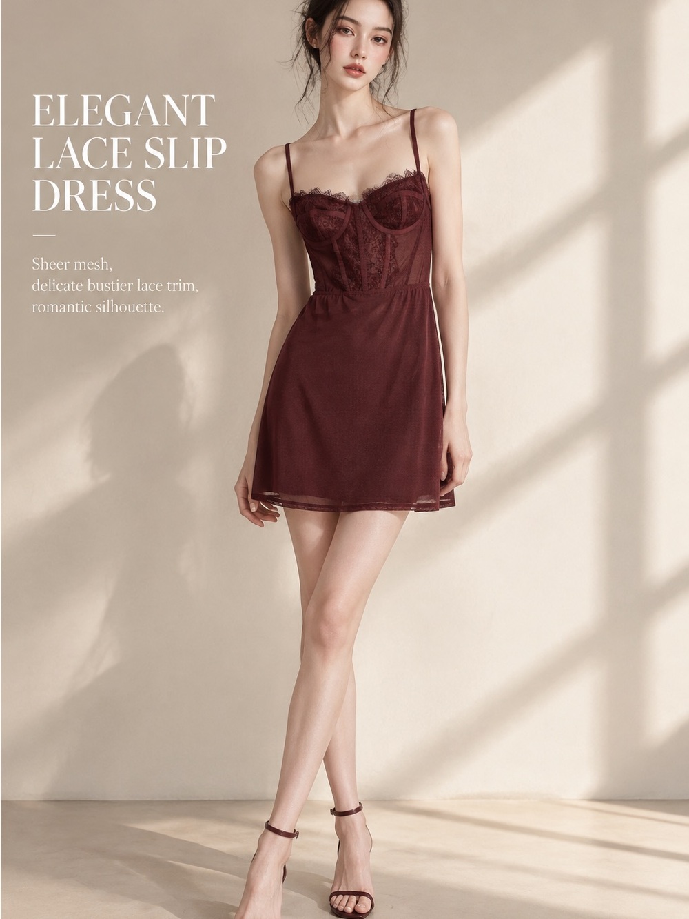 Urban Outfitters Moder Love Mesh Babydoll Corset Lace-Panel Slip Mini Dress M